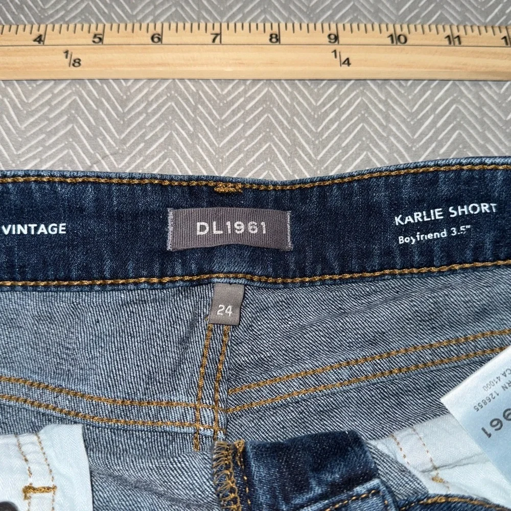 DL1961 Blue‎ Jean Shorts with Distressed Frayed Hem